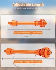 1-3/8″ PTO Shaft PTO Drive Shaft with Slip Clutch, 43″-57″ 6 Spline Both Ends