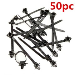 50x Push Mount Cable Ties Car Hose Wire Fastener Clips Nylon Zip Strap Fixing