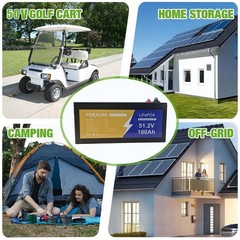 48V 100Ah LiFePO4 Lithium Golf Cart Battery with BMS Protection for Motor RV