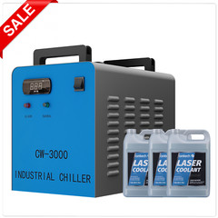 OMTech CW-3000 Water Chiller for 40W 50W CO2 Laser Engraver with 3 Pack Coolant