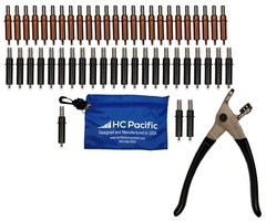 25 each C1/8 & C5/32 Cleco Fasteners (Made in USA) & Pouch w/ Cleco Pliers