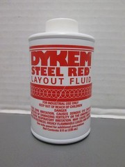 DYKEM STEEL RED LAYOUT FLUID 8 OZ. BOTTLE W/ BRUSH CAP 80496