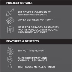 Rust-Oleum 286893 Silver Bullet Metallic Floor Coating Kit 80 oz. (Pack of 2)