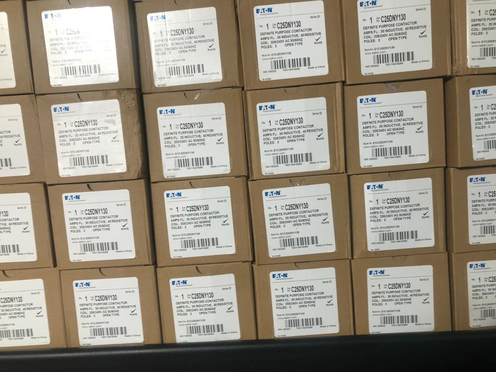 EATON C25DNY130 DEFINITE PURPOSE CONTACTORS. 30 AMP 3 POLE