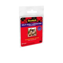 Scotch Self-Sealing Laminating Pouches, Glossy Finish, Single Pack, Clear