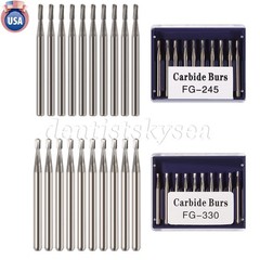 Dental Carbide Burs Tungsten Steel Bur FG# 330 245 Pear for High Speed Handpiece