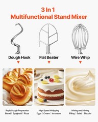 Commercial Electric Food Mixer 20Qt Stand Machine Dough Mixer 3 Speeds 750W
