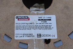 Lincoln Electric mig welding wire Ultracore, 0.45, 71A85, ED031663, 26.92 pounds