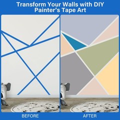 4 Rolls Blue Painters Tape, Premium Masking Tape, Paint Tape for Multi-Purpos…