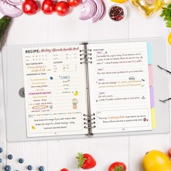 120 Pages Blank Recipe Book Food Journal PVC Binder Notebook 100gsm Thick
