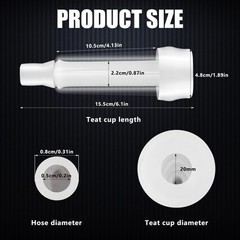Milking Machine Accessory Goat Teat Cup, Double Cup with Tube for Goat, Sheep…