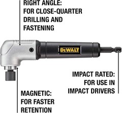 DEWALT DWARA120 Impact Ready 1.5 in Right Angle Drill Attachment (New)