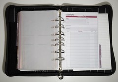 VTG Franklin Covey Day One Classic 7-Ring Planner Faux Alligator Leather Black