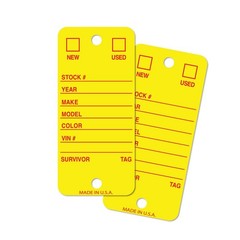 Strong Poly Key Tags | Tough Poly Rigidene Style | 500 car dealer tags