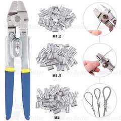 Wire Rope Crimping Swaging Tool Kit for Wire Cable Crimps Aluminum Double Barrel