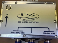 CSS ANTENNA MODEL DBC-7CAP DIPLEXER Combines 1710-2170 & 698-960 MHz – NEW