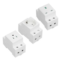 AC DIN Rail Power Socket Built in Protective Contact Easy Installation for Home