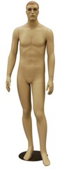 Adult Male Realistic Short Height Fleshtone Full Body Mannequin with Molded Hair