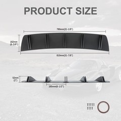 Dreamotor 31 Car Rear Bumper Lip Universal Rear Diffuser Shark Fin Style Bumper