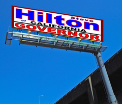 Steve HILTON GOVERNOR CALIF – HUGE Banners-3 Choices Rd Wh Blu-44 Sizes-USA MADE