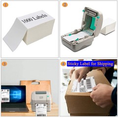 1000-2000 4×6 Fanfold Direct Thermal Shipping Labels for Zebra and Rollo Printer