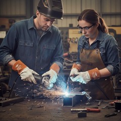 Leather Welding Gloves Heat Fire Resistant TIG MIG Leather Work Gloves for Men