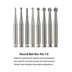 Wave Dental Carbide Bur Round for Slow Speed Latch Handpiece RA 1 2 3 4 5 6 7 8