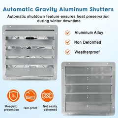 24″ Wall Mount Exhaust Fan Aluminum Shutter 3500 CFM High Airflow Low Noise NEW