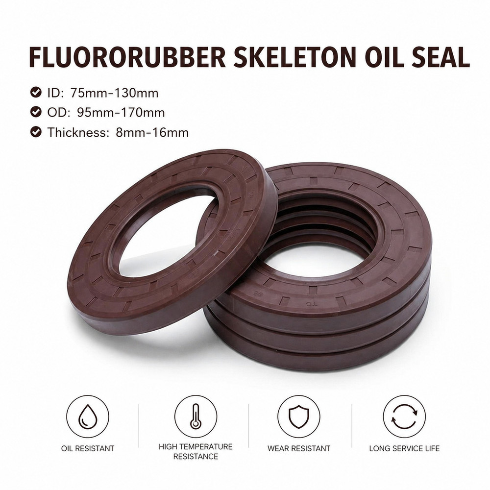 1x Fluororubber Skeleton Oil Seal ID：5mm-17mm OD：10mm-47mm Thickness 4mm-12mm