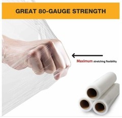 4 Rolls 19″ x 2000 FT Pallet wrap Clear Wrap Stretch Film Shrink Hand 80 Gauge