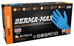SAS Safety® Derma-Max® Powder-Free Exam Grade Nitrile Gloves (500/Case)