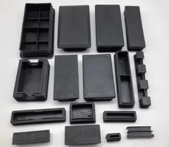 Rectangular Plastic End Caps Tube Inserts Blanking Ribbed Rectangle Plugs Black