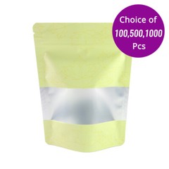 5x7in Matte Yellow Foil Mylar Stand Up Zip Lock Pouch Bag w/ Machine&Window