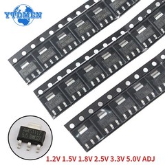 70pcs AMS1117-5.0V 1.2V 1.5V 1.8V 3.3V ADJ SOT-223 Voltage Regulator Kit US SHIP