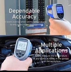 Etekcity LaserGrip 1022 Infrared Thermometer Temp. -58F TO 1022F (-50C TO 550C)
