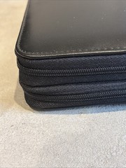 Vintage Enzo Baglioni Planner Binder Wallet With Pages Black Y2K Full Zip *READ*