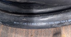 25′ of 4 conductor, 4 AWG stranded, copper wire w/ Strain Relief