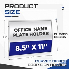 5 Pack Curved Office Business Door Sign Display, Aluminum Wall Mount Name Pla…