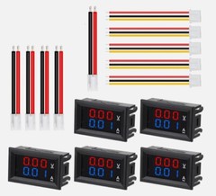 5Pcs DC 100V 10A Voltmeter Ammeter Digital Volt Amp Meter Voltage Current Gauge