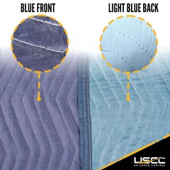 USCC Mega Mover Moving Blankets – 80″ X 72″ – Blue/Light Blue – 12PK
