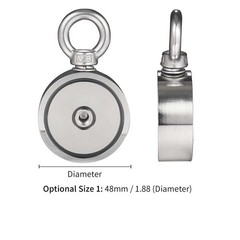 Dual Sided Neodymium Fishing Magnet Retrieval Magnet Stainless Steel Eye Bolts