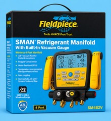 Fieldpiece SM482V Wireless 4-Port SMAN Refrigerant Manifold with Vacuum Gauge