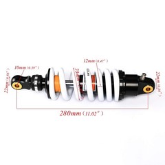 11″ 280mm Rear Shock 1200lbs Adjustable ATV UTV Pit Dirt Trail Go Kart 110-150cc