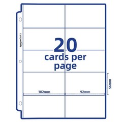 25 PCS Business Card Holder Sleeves, 3 Ring Binder Transparent Storage Pages Set