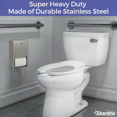 2 Roll Stainless Steel Commercial Toilet Paper Dispenser, Heavy Duty Wall Mount