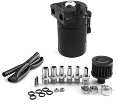 Oil Catch Can Kit Reservoir Baffled Tank with Breather Filter Universal Aluminum