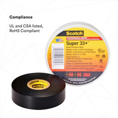 3M Scotch Super 33+ Electrical Tape – 3/4 in X 52 Ft, Premium Grade All-Weather
