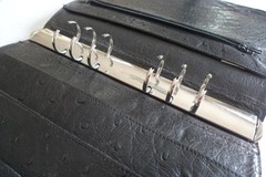 MULBERRY – A5 OSTRICH TEXTURED LEATHER PLANNER & PAPER SHEETS – MADE IN UK