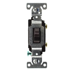 EATON COOPER CS320B-SP-L TOGGLE SWITCH, 3-WAY, GROUNDING, 15A, 120/277V, BROWN