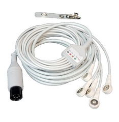 Welch Allyn ECG Cable 6 Pin 5 Leads Snap AHA Compatible 12′ 008-0313-00